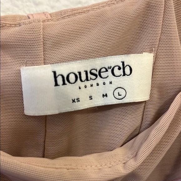 House of CB Beige Feather Cuff Corset Top - Picture 2 of 4